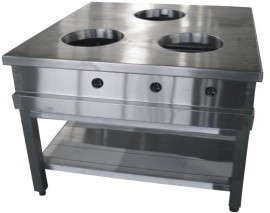 Large wok gas stove, 3 flames, 26.9 kW