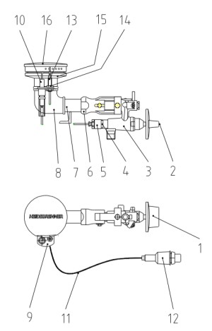 7. Mischrohr 3/4 kurz, m. Halter